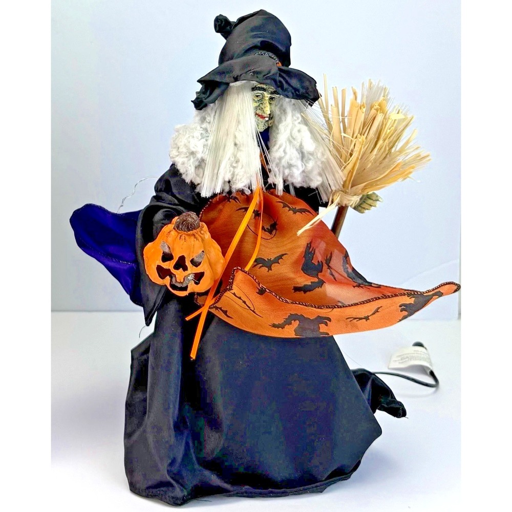 VTG Halloween Witch 13" Fiber Optic Light Up Decoration Prop WORKS‎ See Video